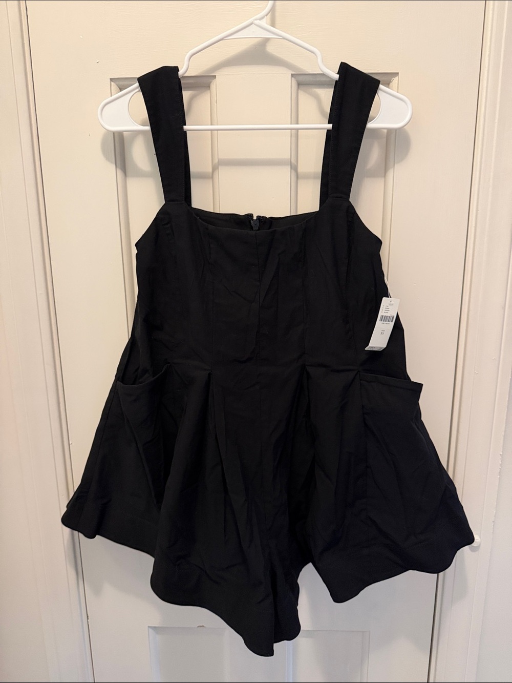 NWT Anthropologie Mauve Black Mini Pinafore Dress with Shorts